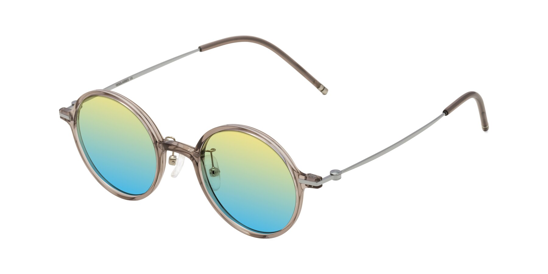 Angle of Cicero in Earl Gray with Yellow / Blue Gradient Lenses