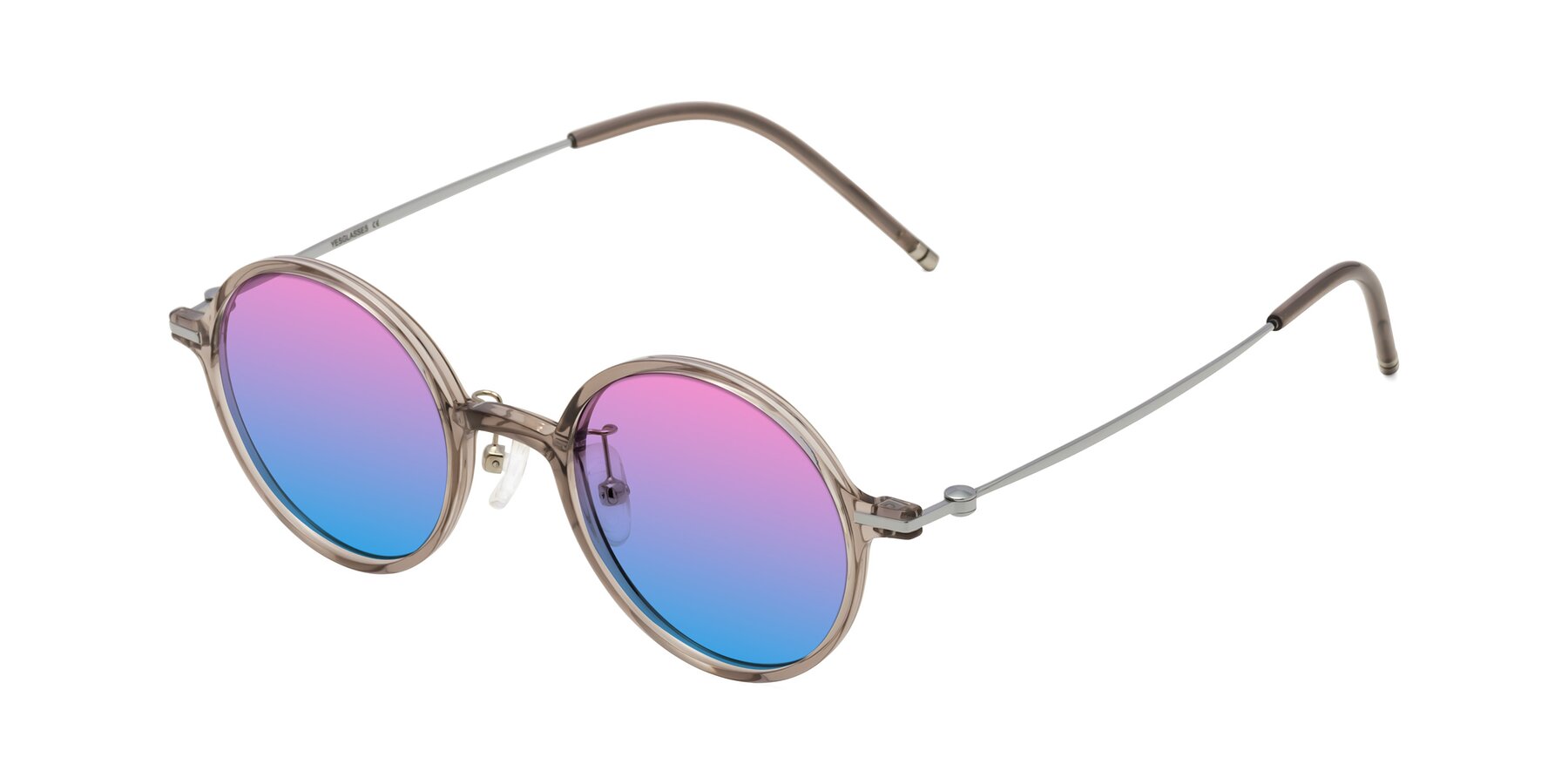 Angle of Cicero in Earl Gray with Pink / Blue Gradient Lenses