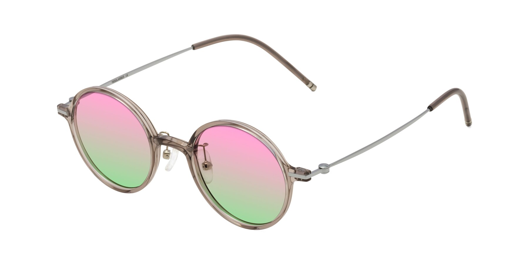 Angle of Cicero in Earl Gray with Pink / Green Gradient Lenses