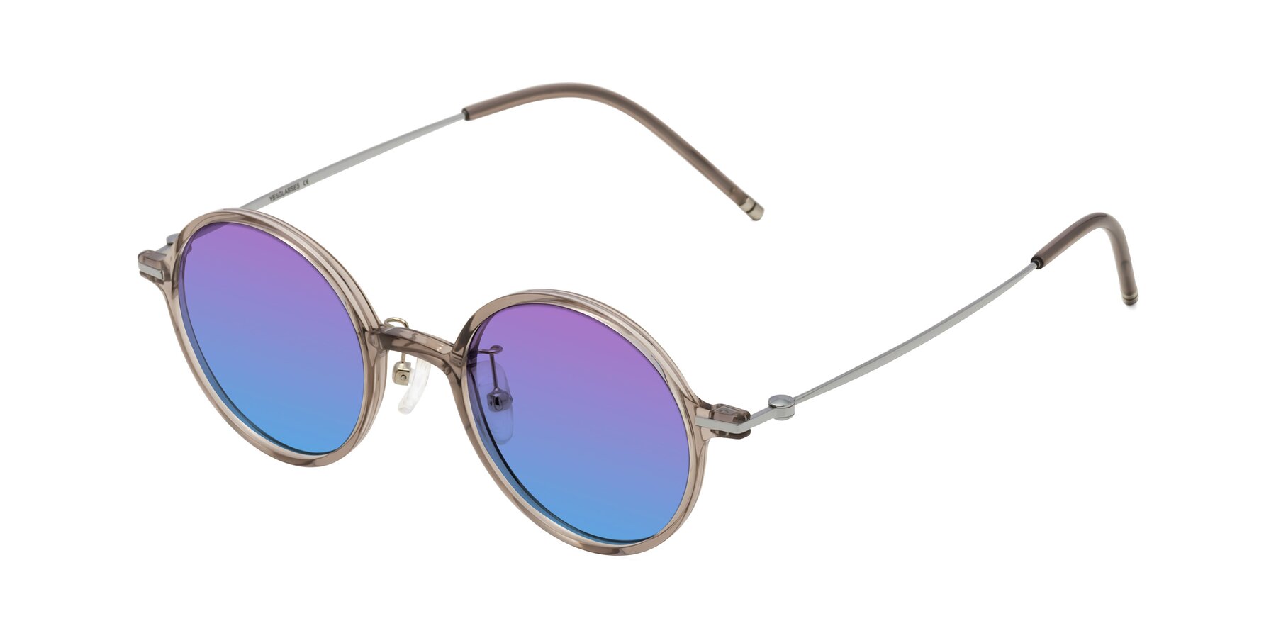 Angle of Cicero in Earl Gray with Purple / Blue Gradient Lenses