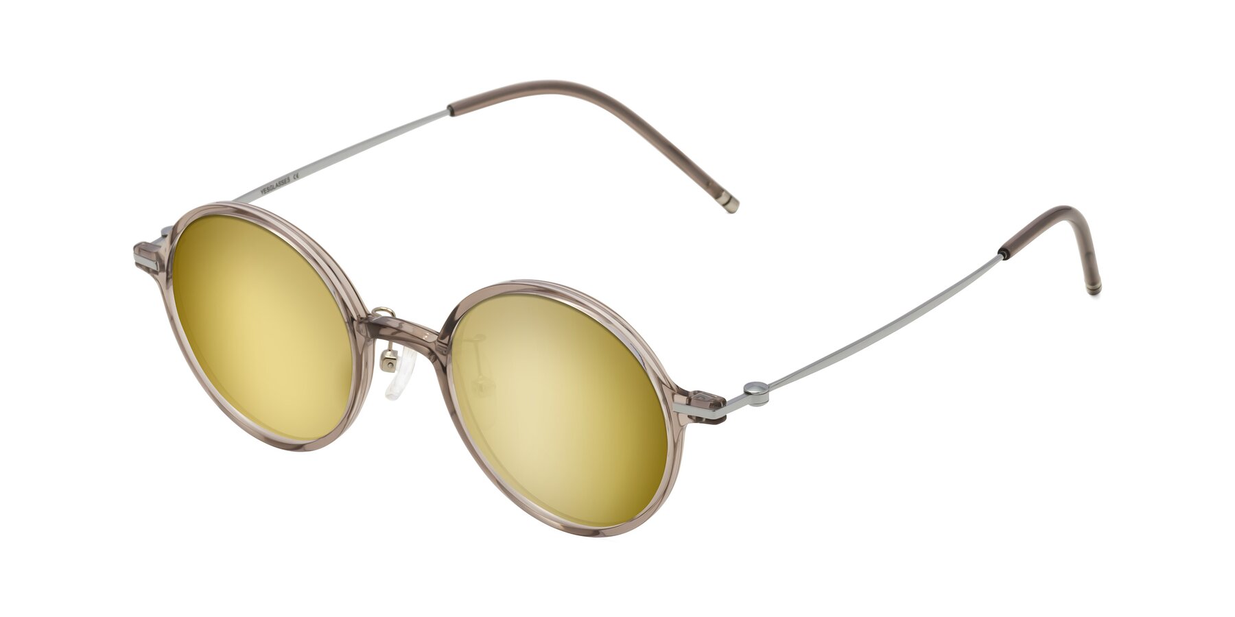 Angle of Cicero in Earl Gray with Gold Mirrored Lenses