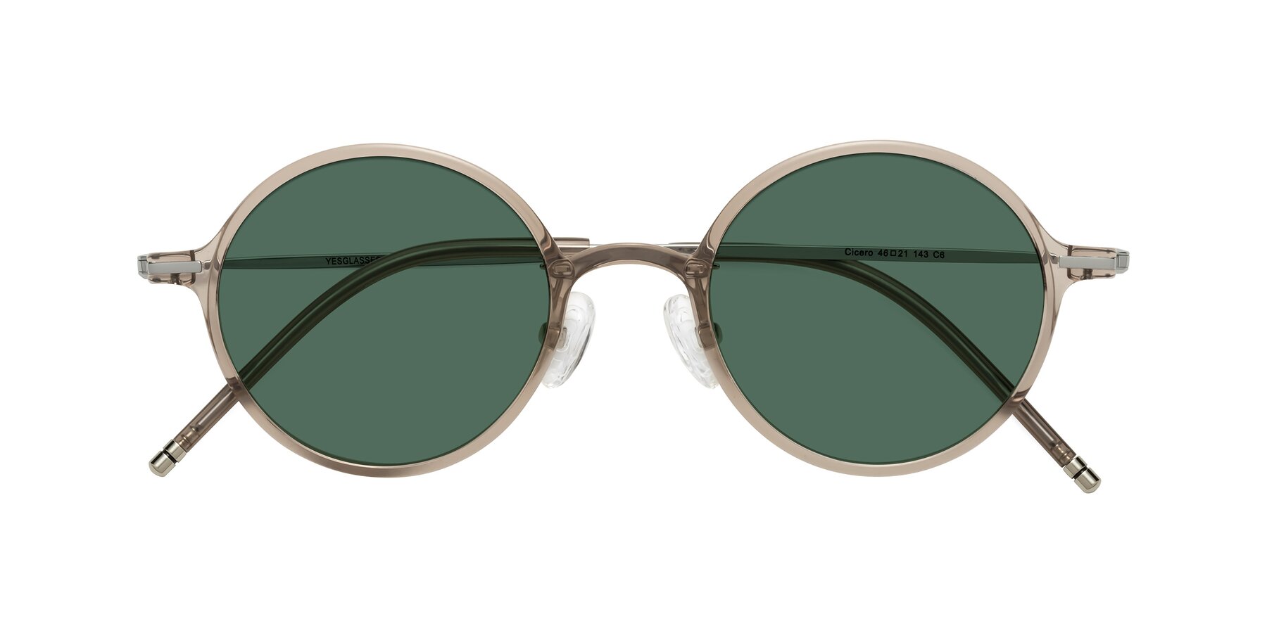 Folded Front of Cicero in Earl Gray with Green Polarized Lenses