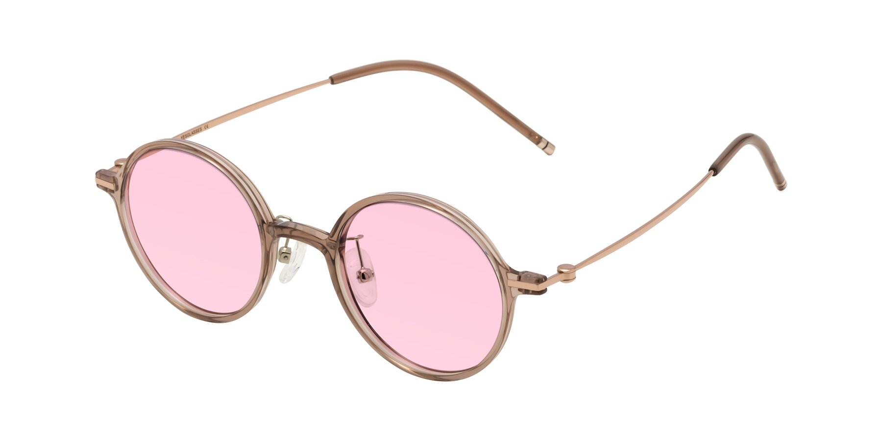 Angle of Cicero in Faded Rose with Light Pink Tinted Lenses