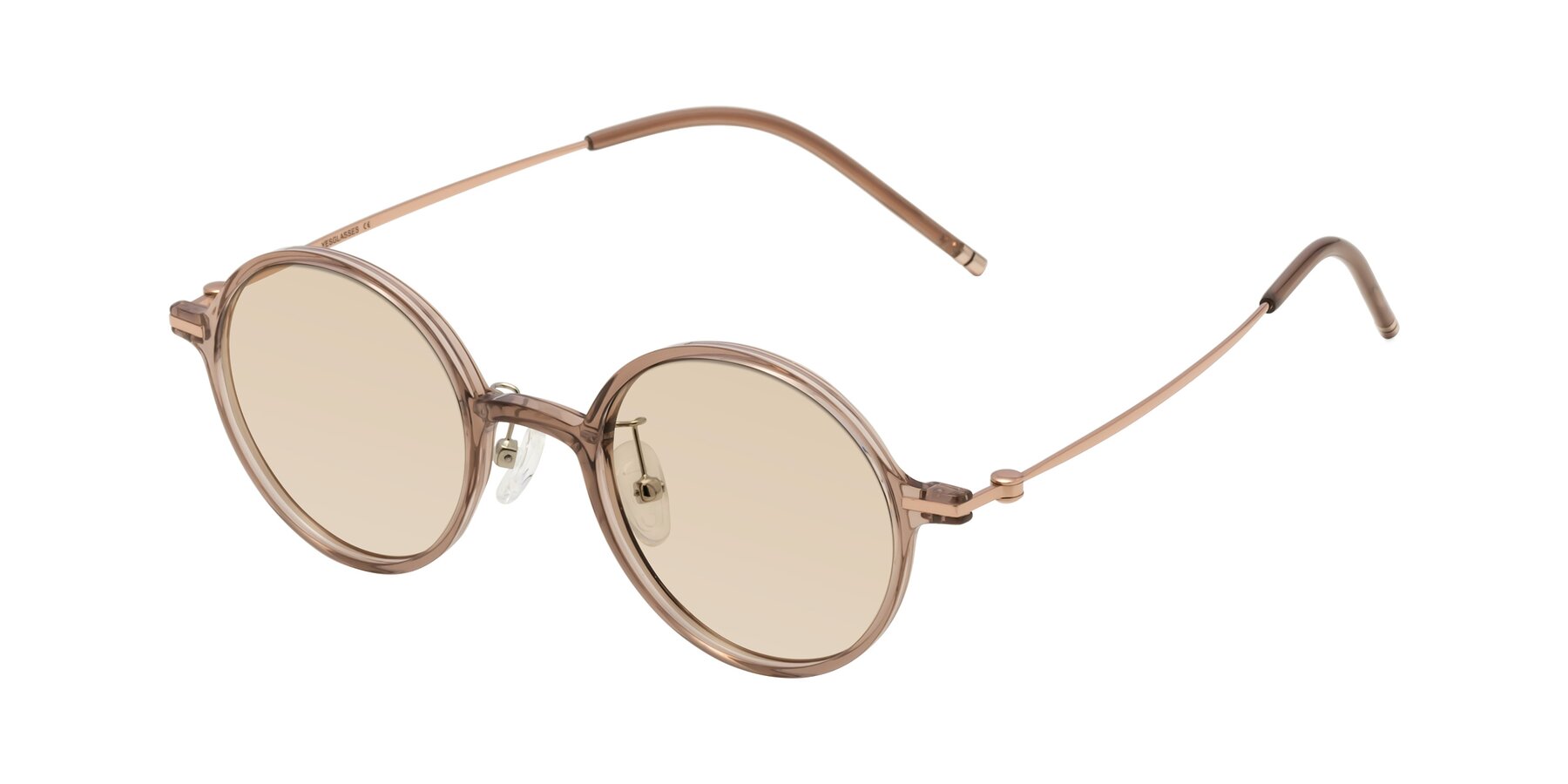 Angle of Cicero in Faded Rose with Light Brown Tinted Lenses