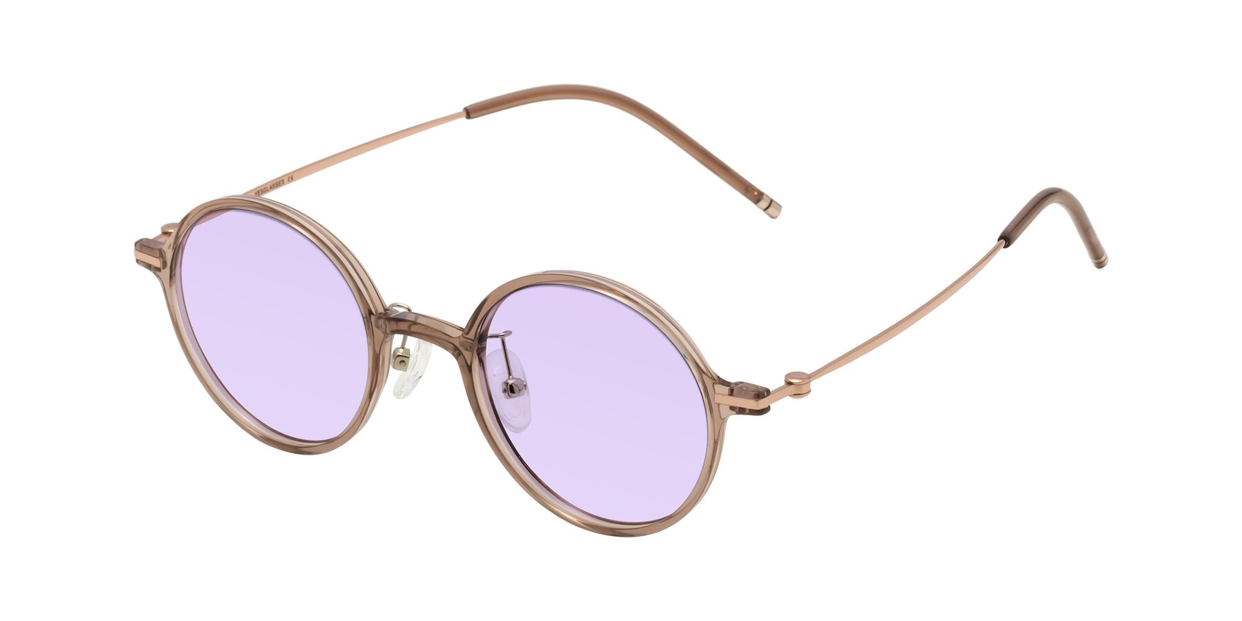 Angle of Cicero in Faded Rose with Light Purple Tinted Lenses