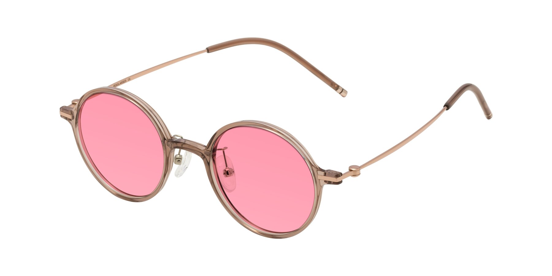 Angle of Cicero in Faded Rose with Pink Tinted Lenses