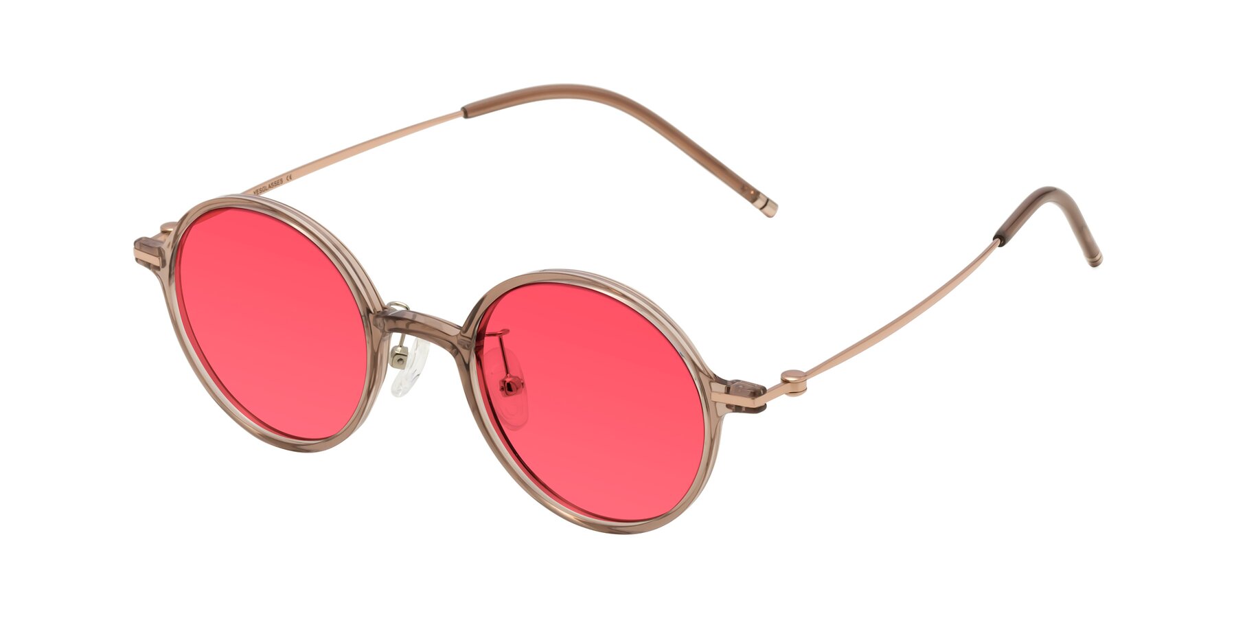 Angle of Cicero in Faded Rose with Red Tinted Lenses