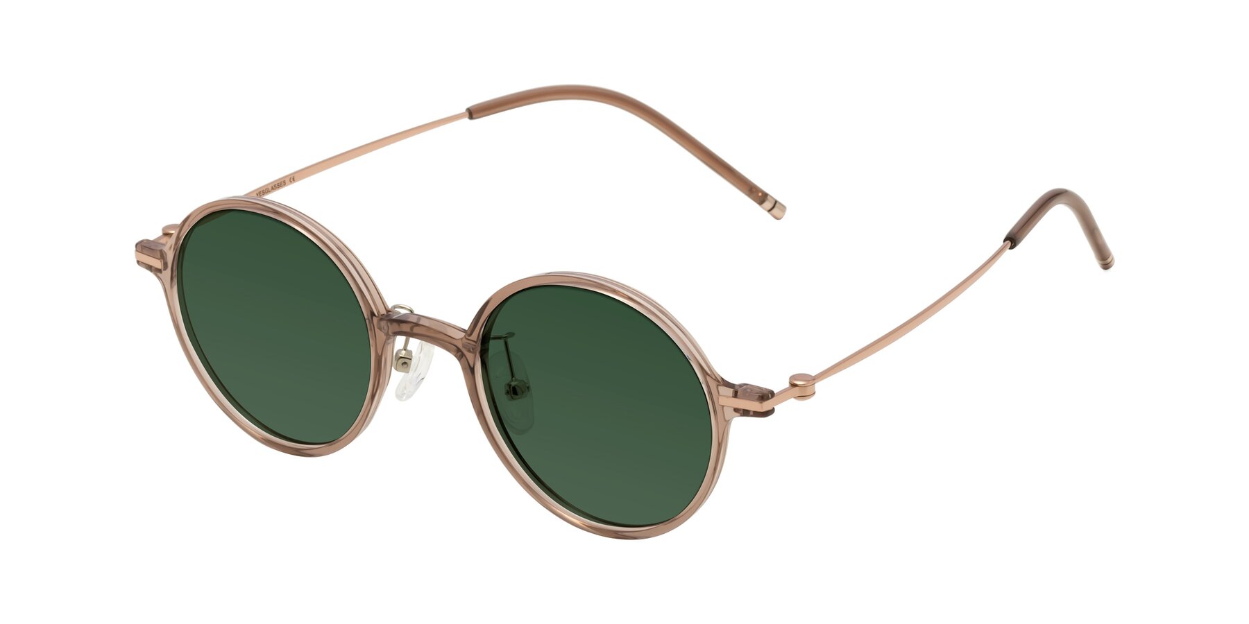 Angle of Cicero in Faded Rose with Green Tinted Lenses
