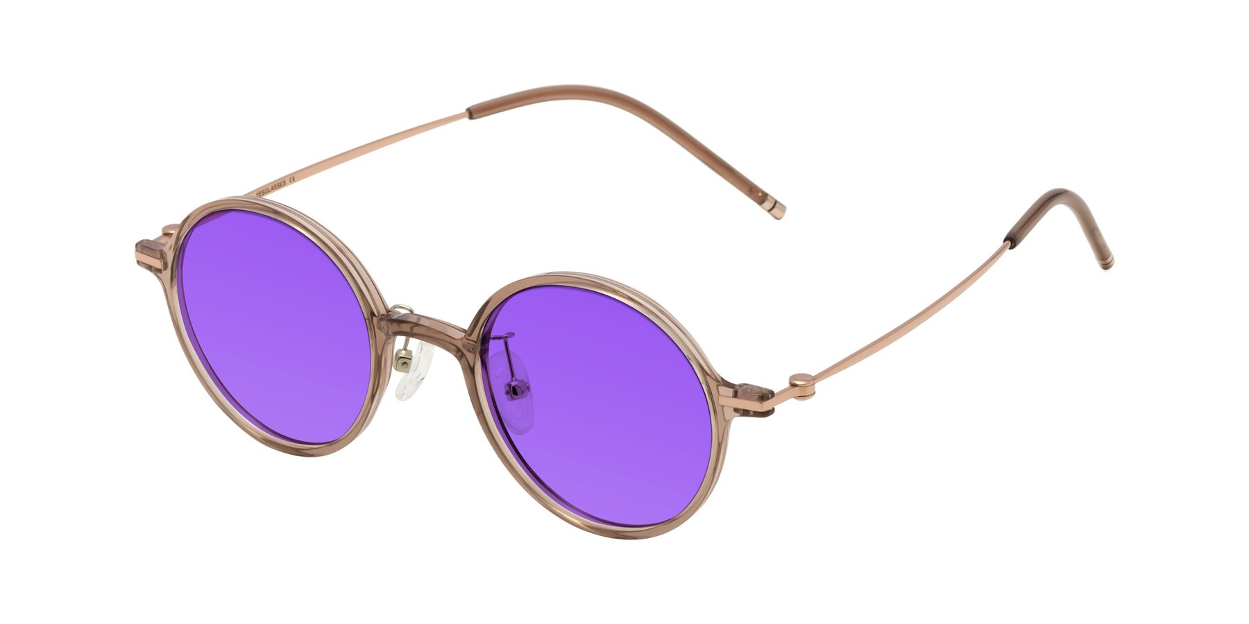 Angle of Cicero in Faded Rose with Purple Tinted Lenses