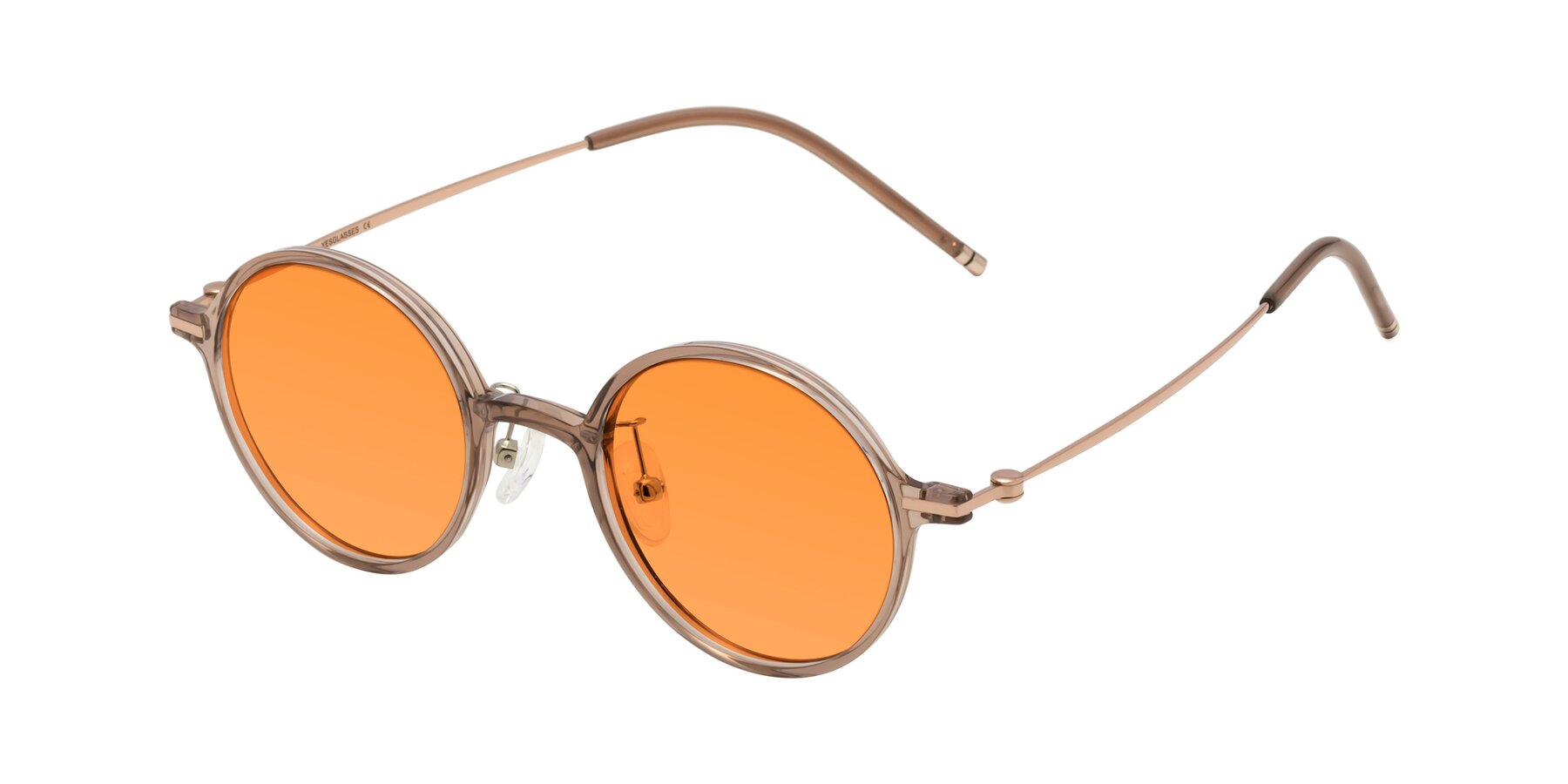 Angle of Cicero in Faded Rose with Orange Tinted Lenses