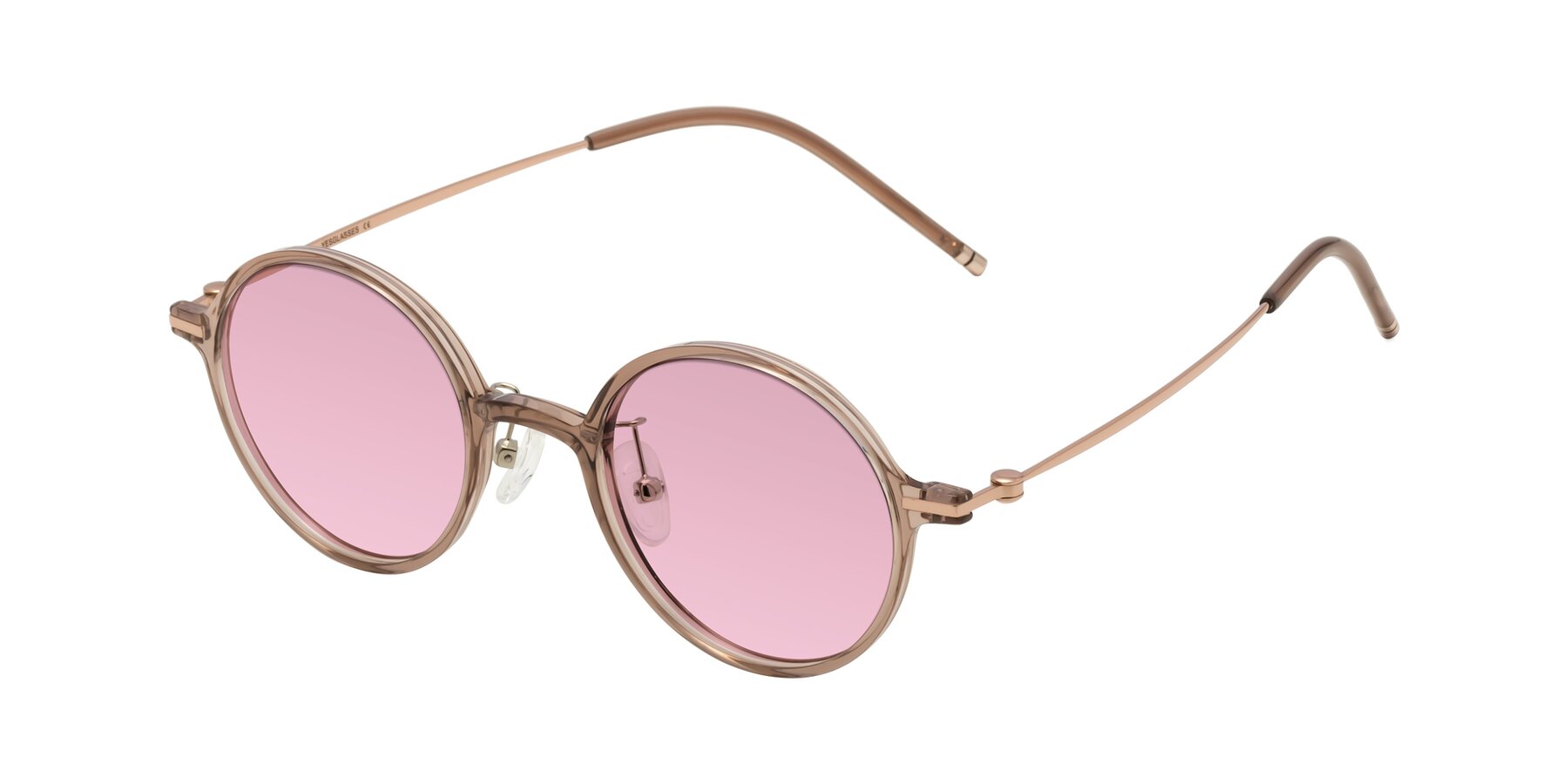 Angle of Cicero in Faded Rose with Light Wine Tinted Lenses