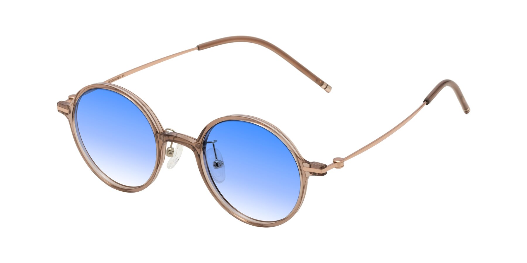 Angle of Cicero in Faded Rose with Blue Gradient Lenses