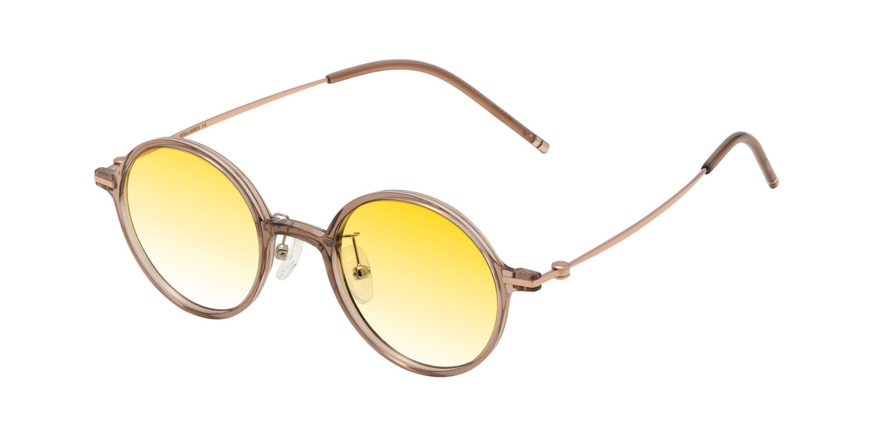 Angle of Cicero in Faded Rose with Yellow Gradient Lenses