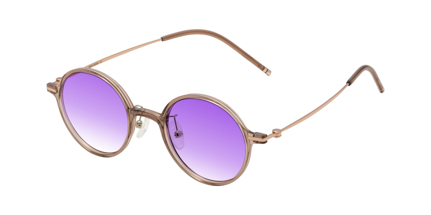 Angle of Cicero in Faded Rose with Purple Gradient Lenses