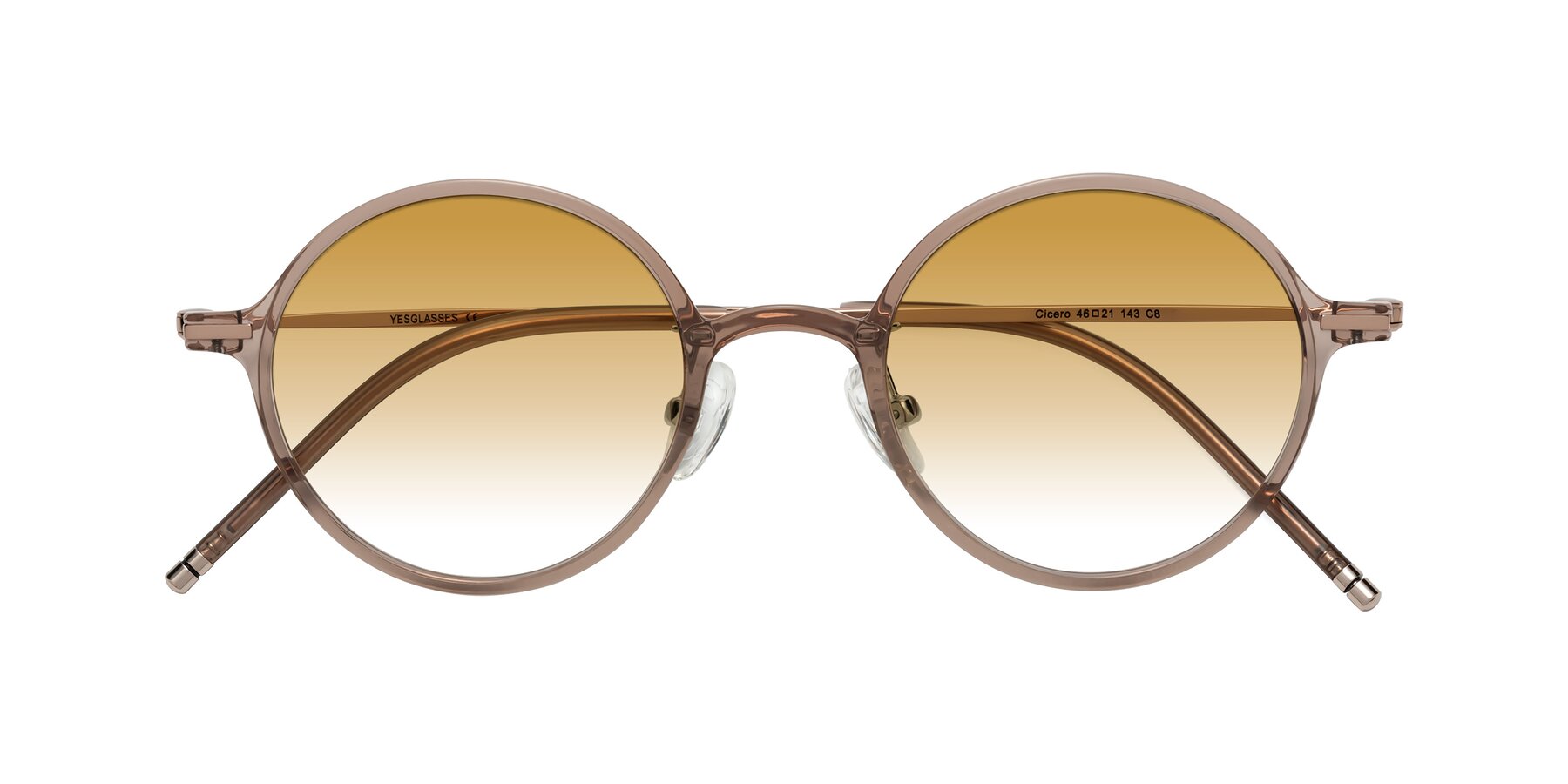 Folded Front of Cicero in Faded Rose with Champagne Gradient Lenses