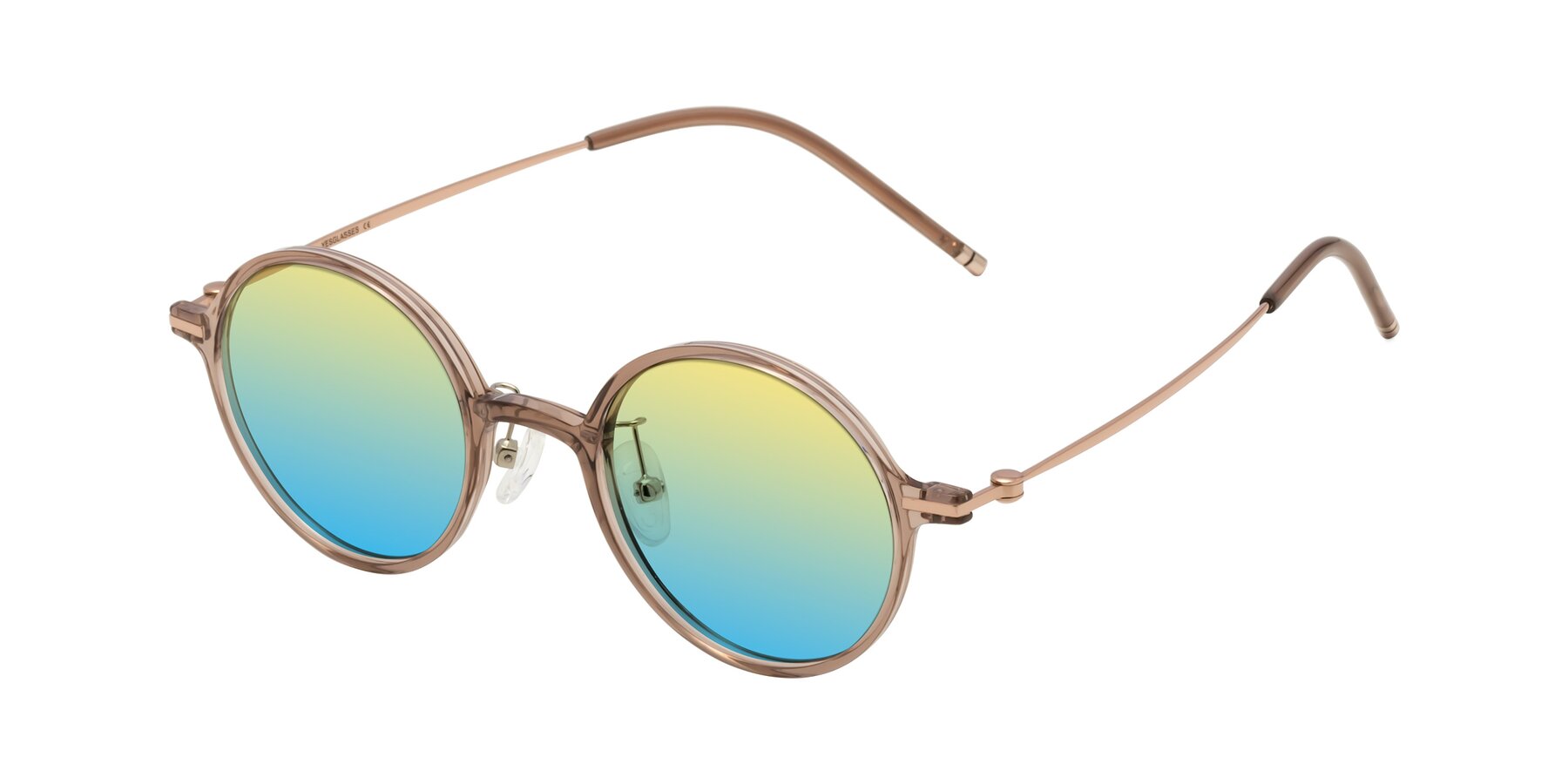 Angle of Cicero in Faded Rose with Yellow / Blue Gradient Lenses