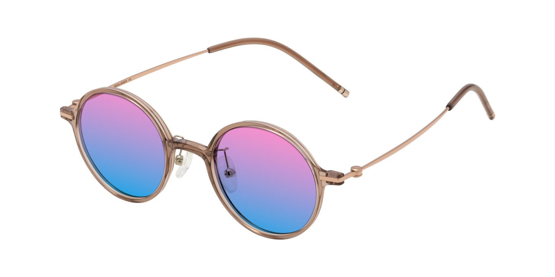 Angle of Cicero in Faded Rose with Pink / Blue Gradient Lenses