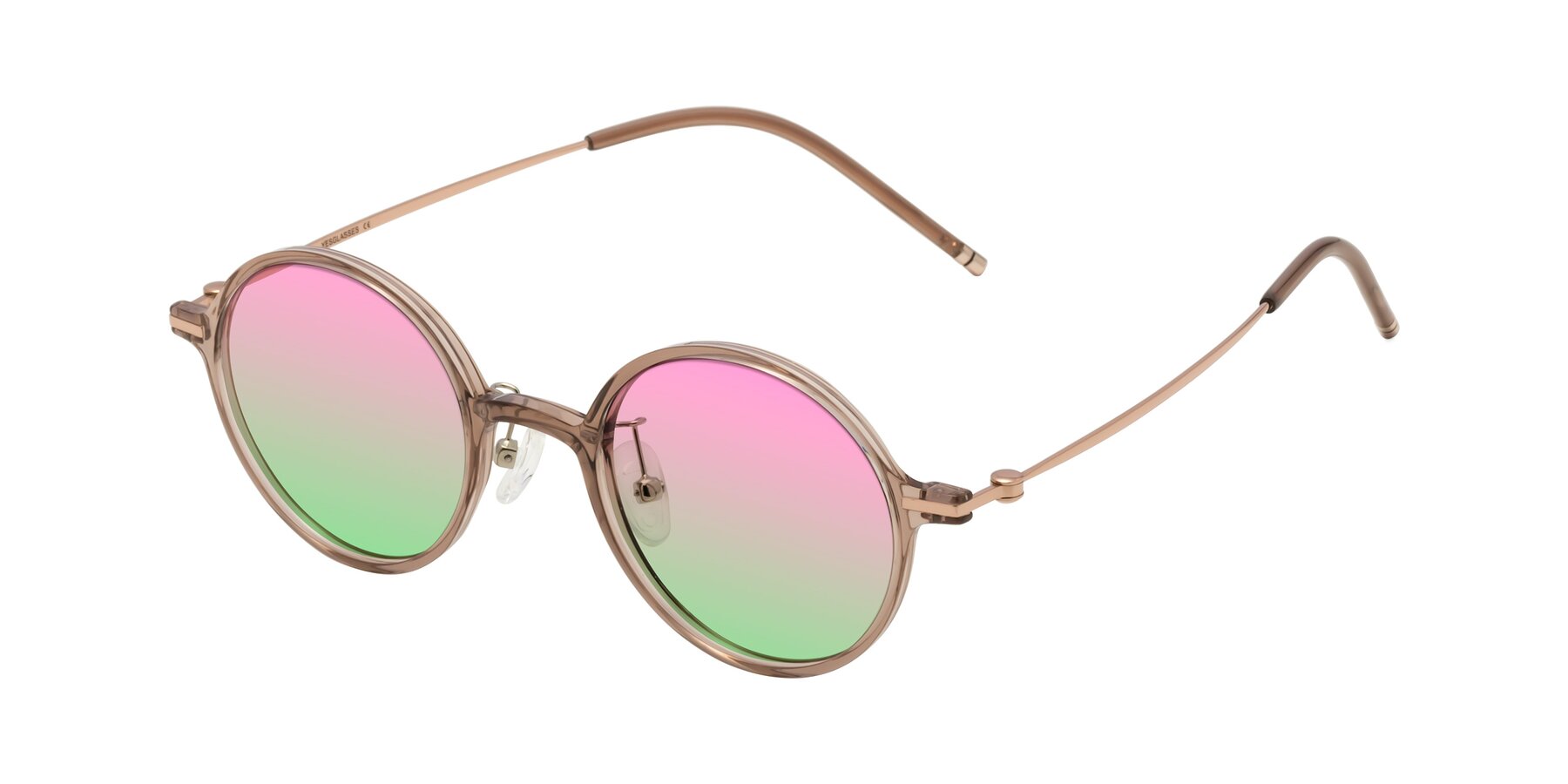 Angle of Cicero in Faded Rose with Pink / Green Gradient Lenses