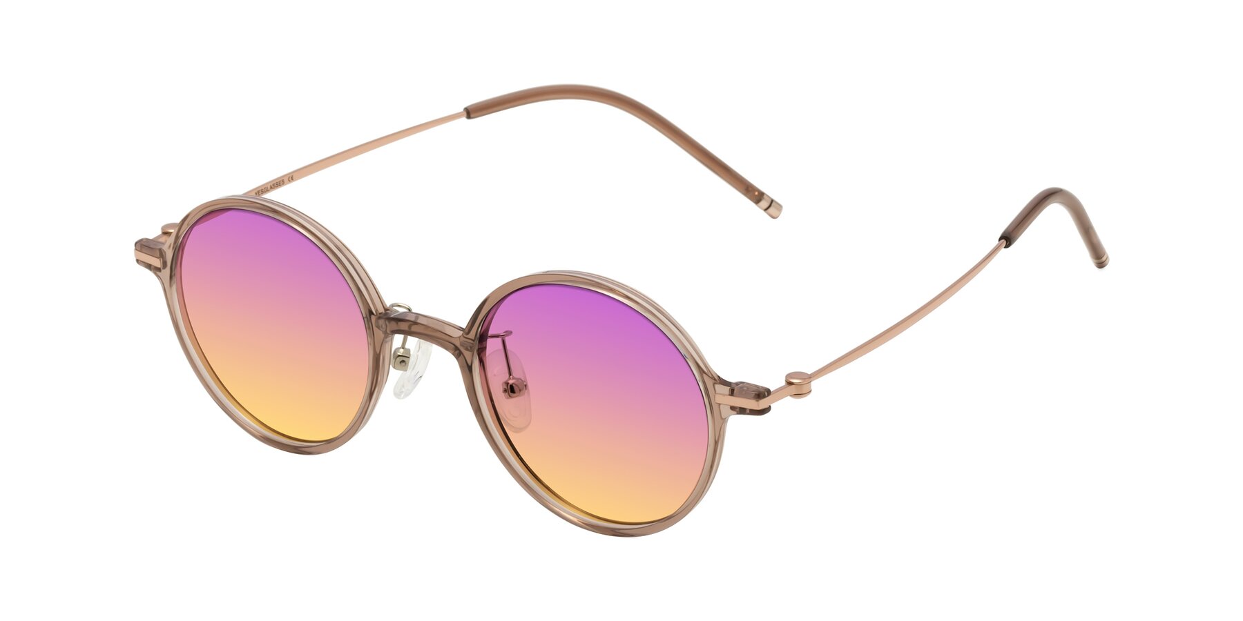 Angle of Cicero in Faded Rose with Purple / Yellow Gradient Lenses