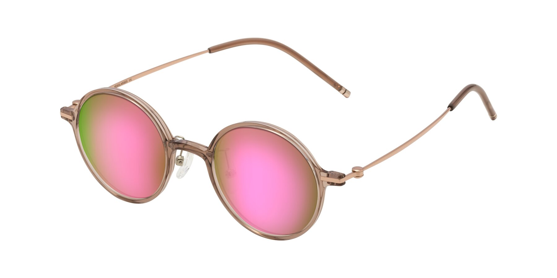 Angle of Cicero in Faded Rose with Pink Mirrored Lenses