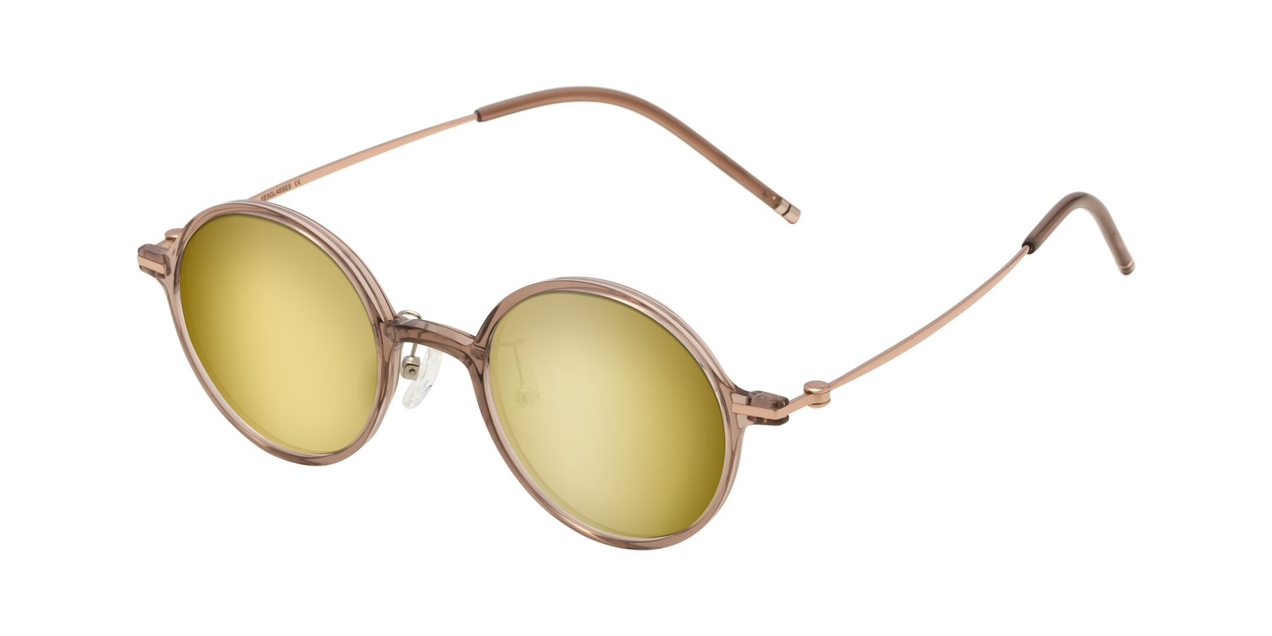 Angle of Cicero in Faded Rose with Gold Mirrored Lenses