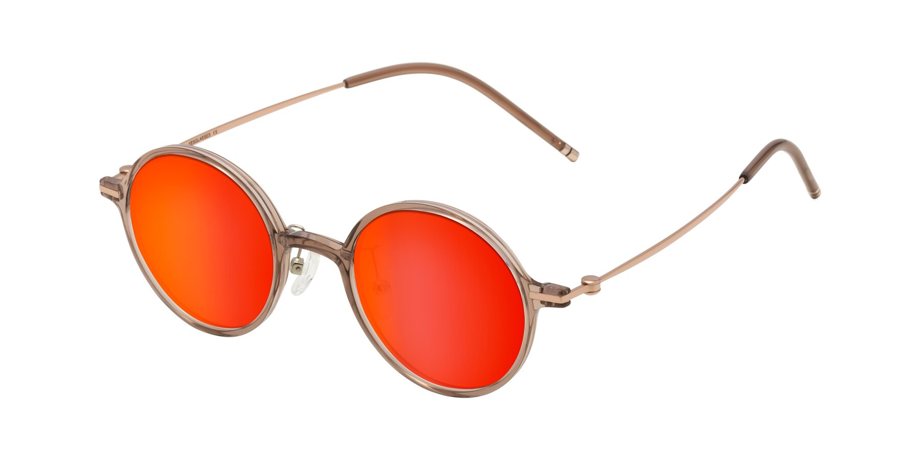 Angle of Cicero in Faded Rose with Red Gold Mirrored Lenses