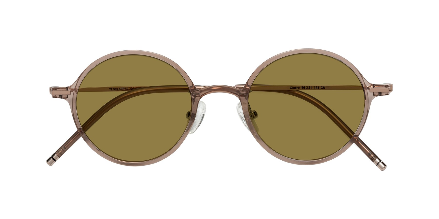 Folded Front of Cicero in Faded Rose with Brown Polarized Lenses