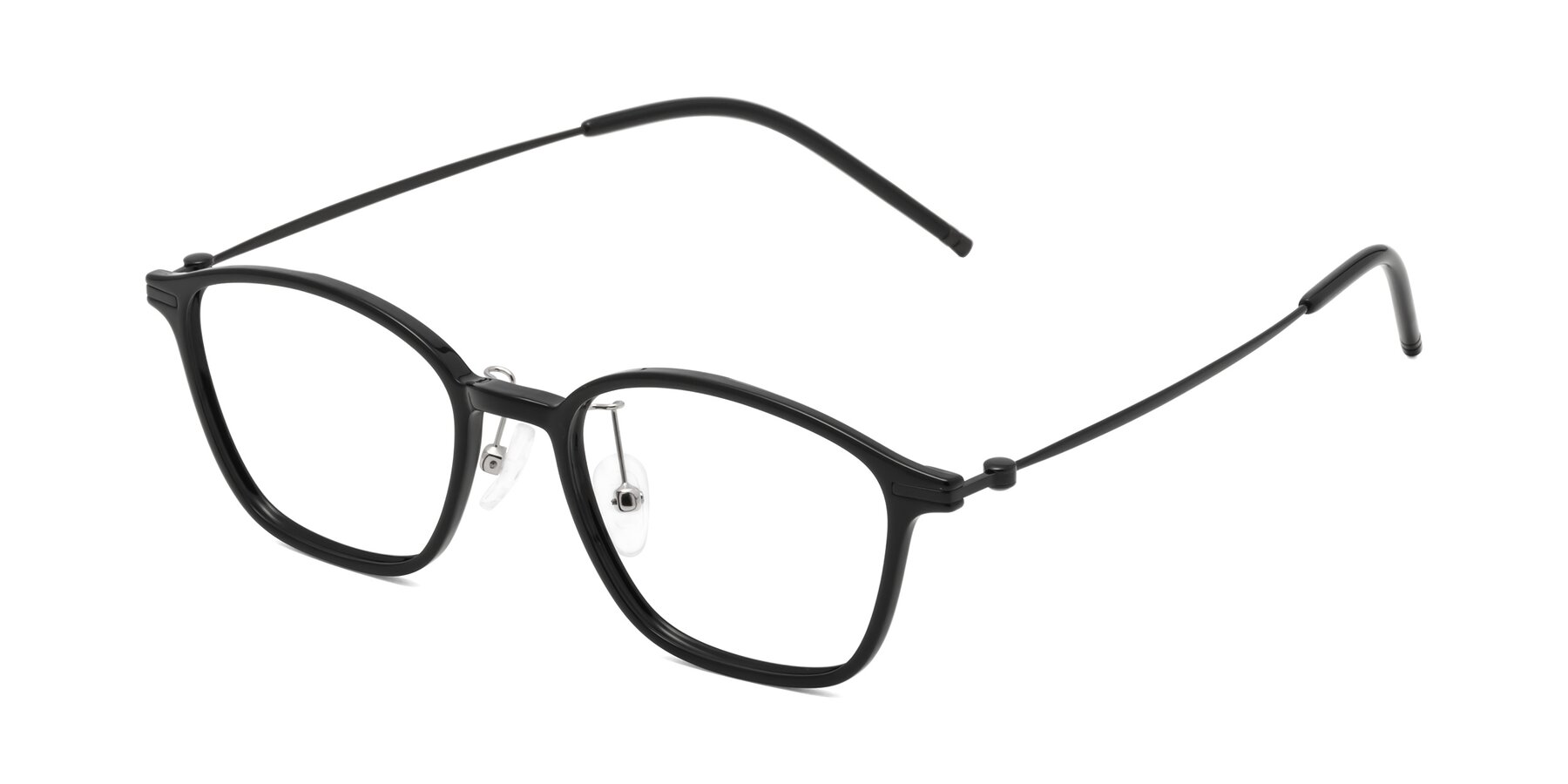 Angle of Cato in Black with Clear Reading Eyeglass Lenses