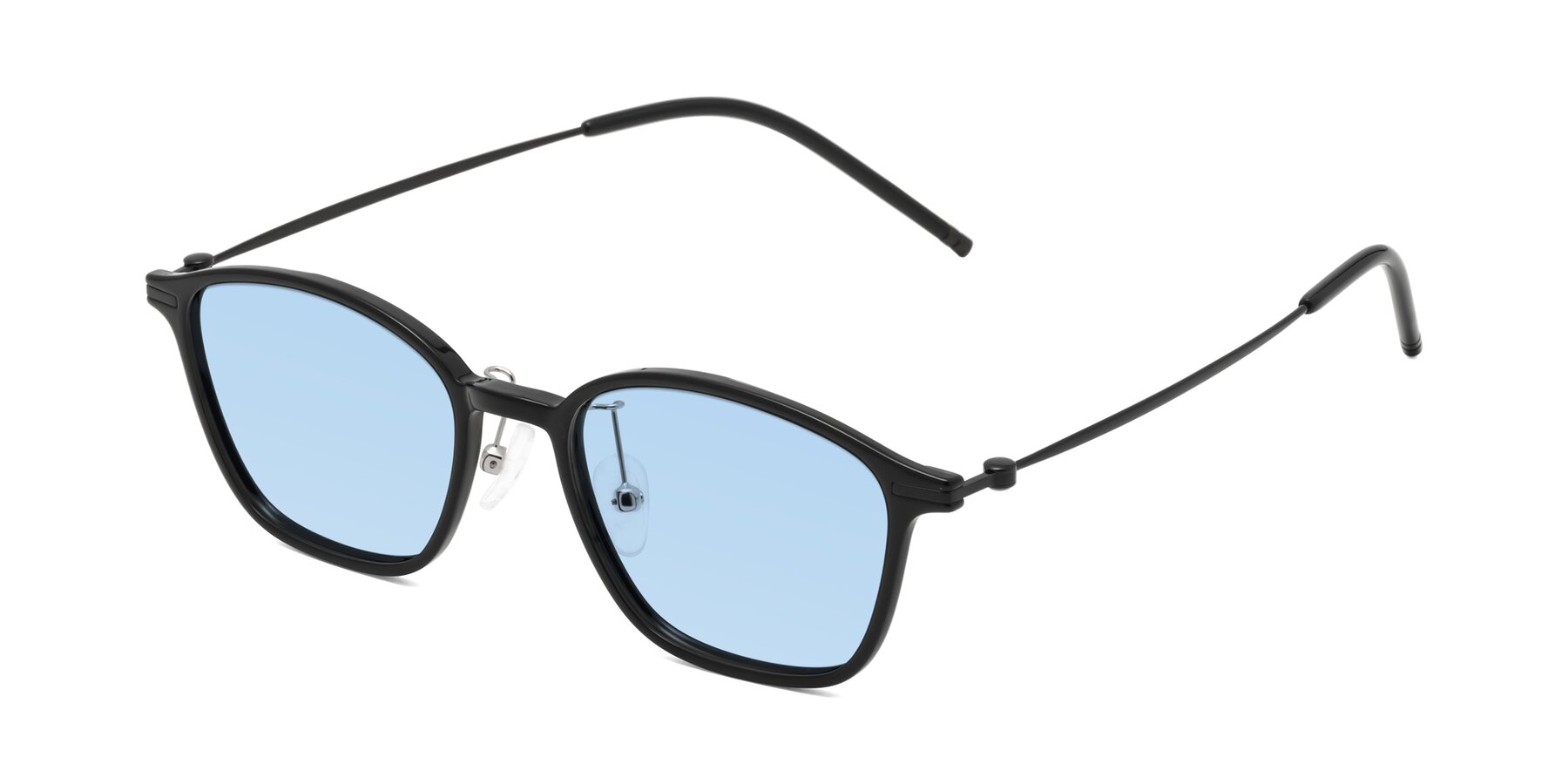 Angle of Cato in Black with Light Blue Tinted Lenses