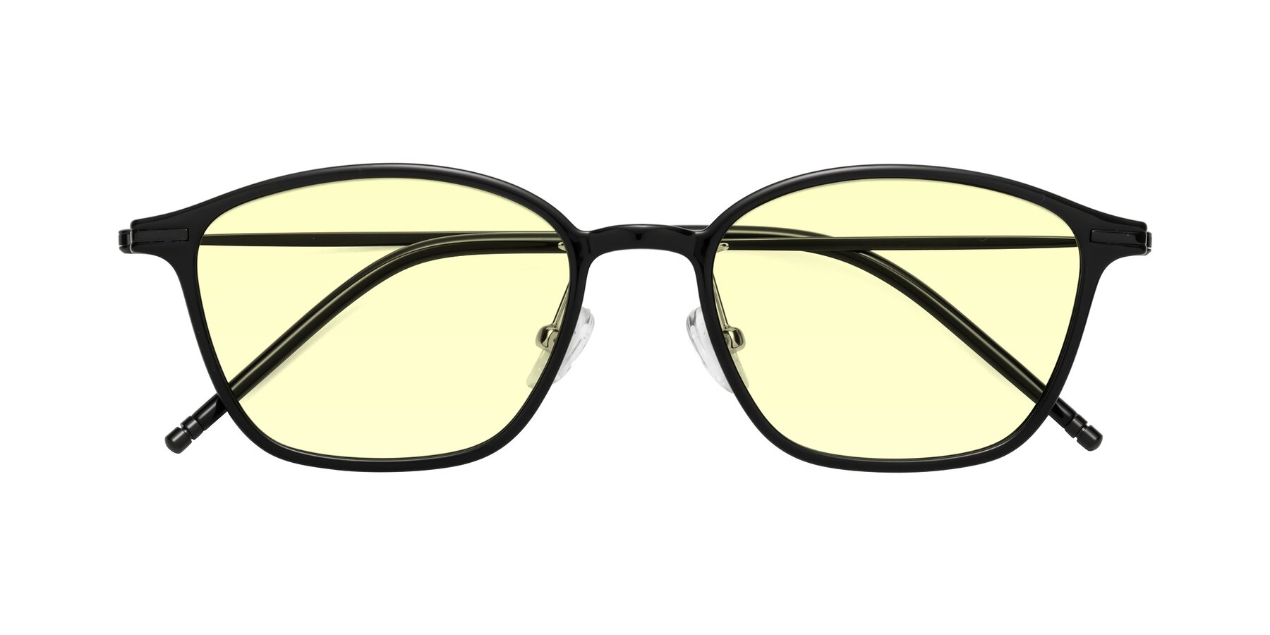 Folded Front of Cato in Black with Light Yellow Tinted Lenses