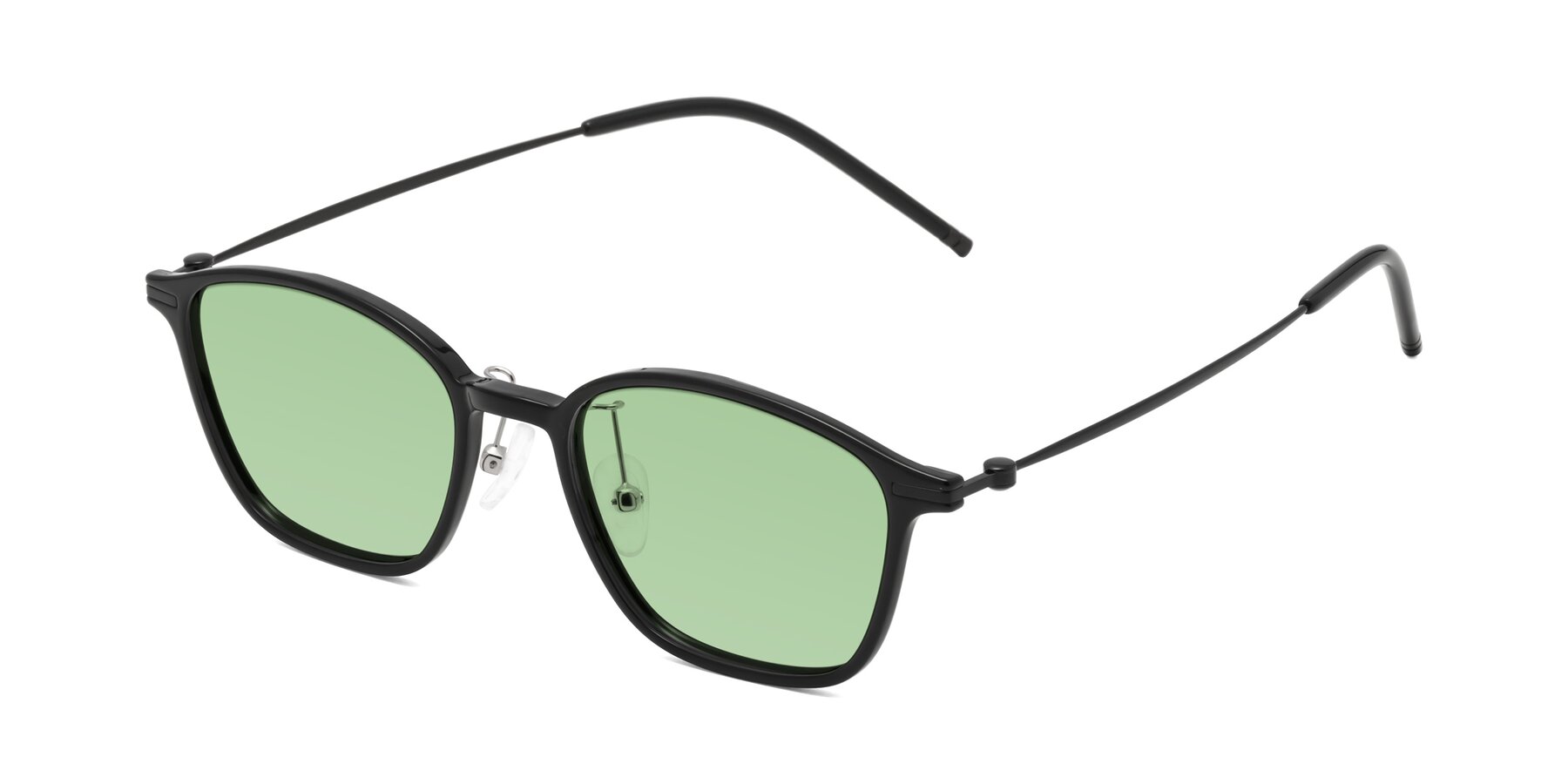 Angle of Cato in Black with Medium Green Tinted Lenses