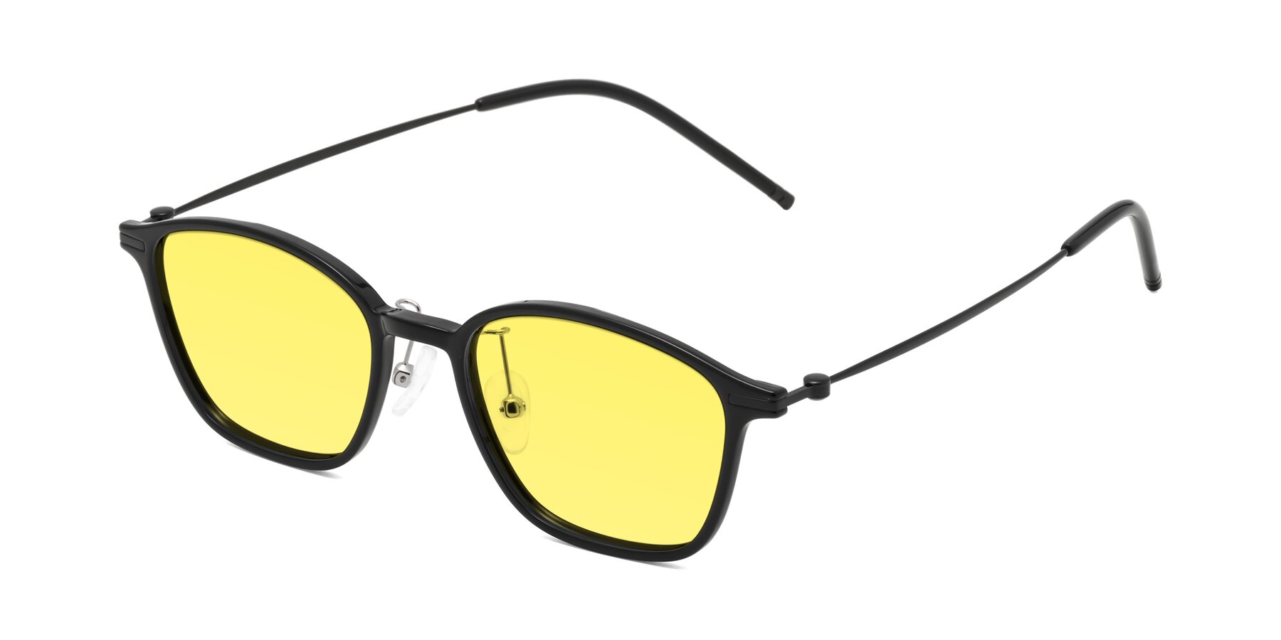 Angle of Cato in Black with Medium Yellow Tinted Lenses