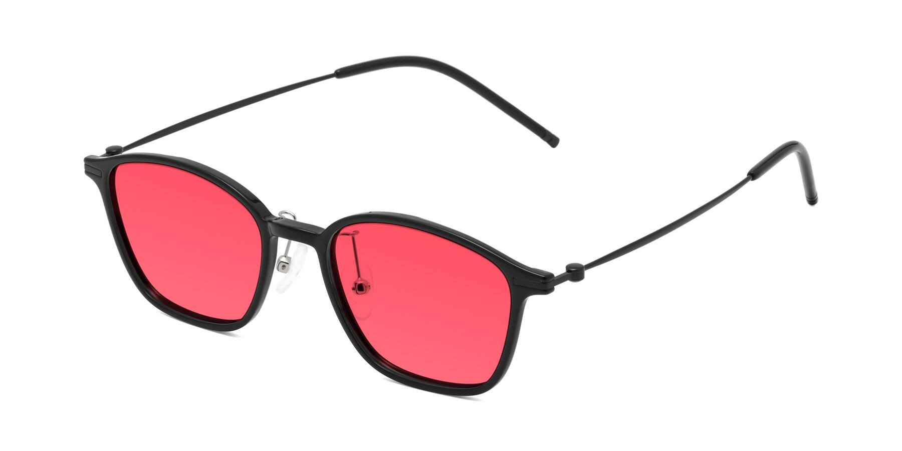 Angle of Cato in Black with Red Tinted Lenses