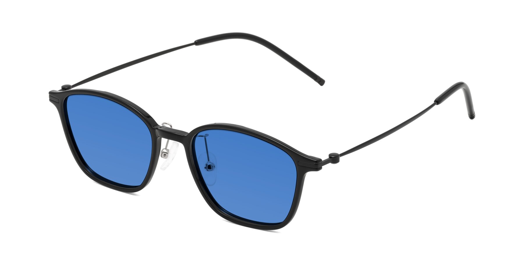 Angle of Cato in Black with Blue Tinted Lenses