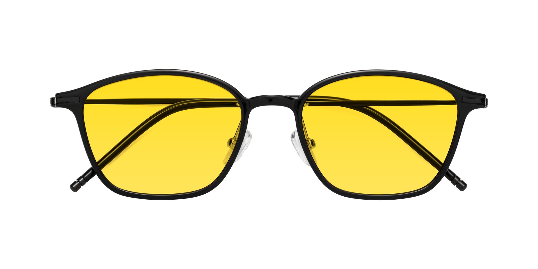 Folded Front of Cato in Black with Yellow Tinted Lenses