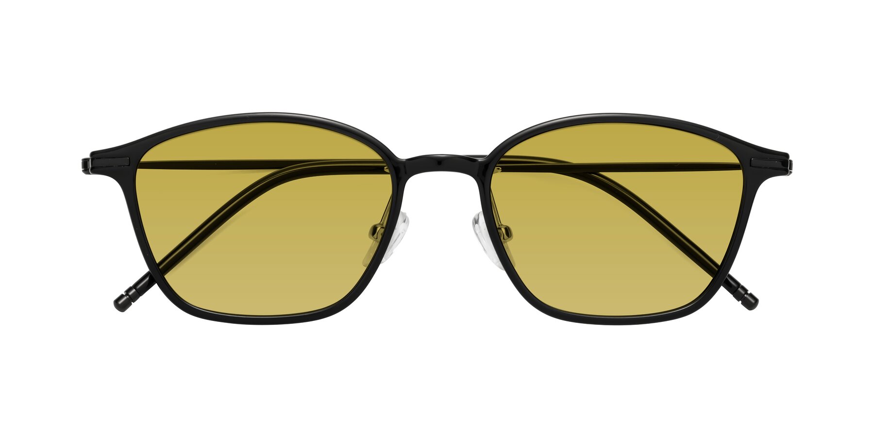 Folded Front of Cato in Black with Champagne Tinted Lenses