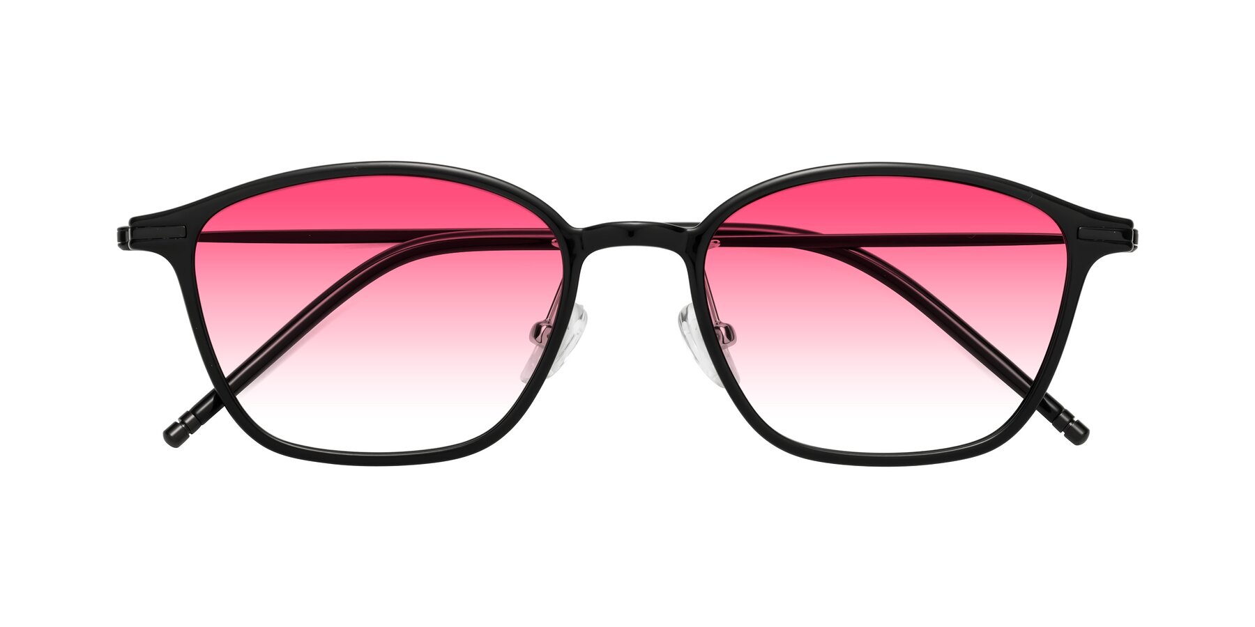 Folded Front of Cato in Black with Pink Gradient Lenses