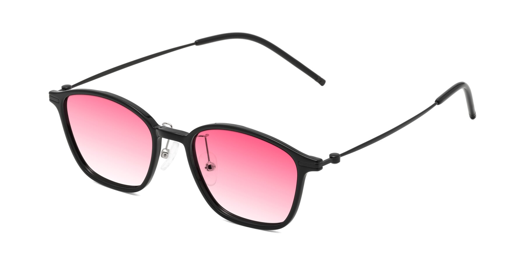 Angle of Cato in Black with Pink Gradient Lenses