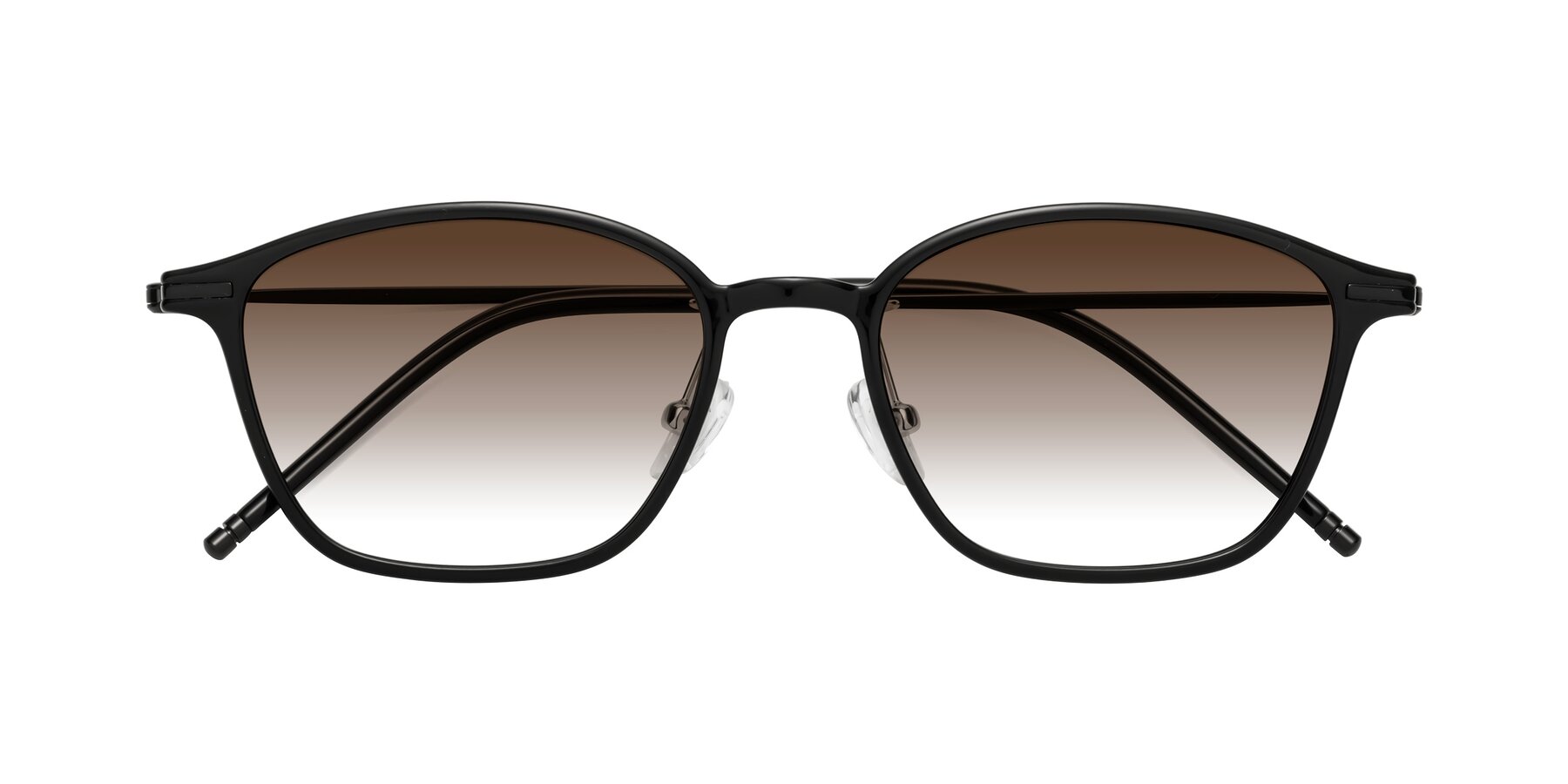 Folded Front of Cato in Black with Brown Gradient Lenses