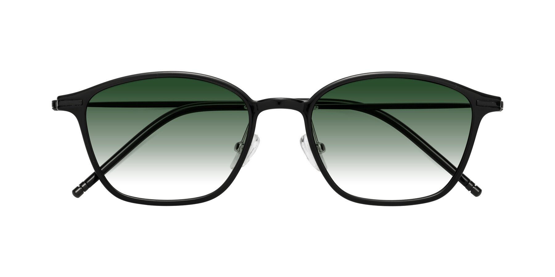 Folded Front of Cato in Black with Green Gradient Lenses