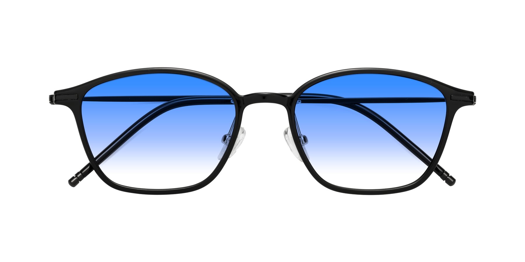 Folded Front of Cato in Black with Blue Gradient Lenses