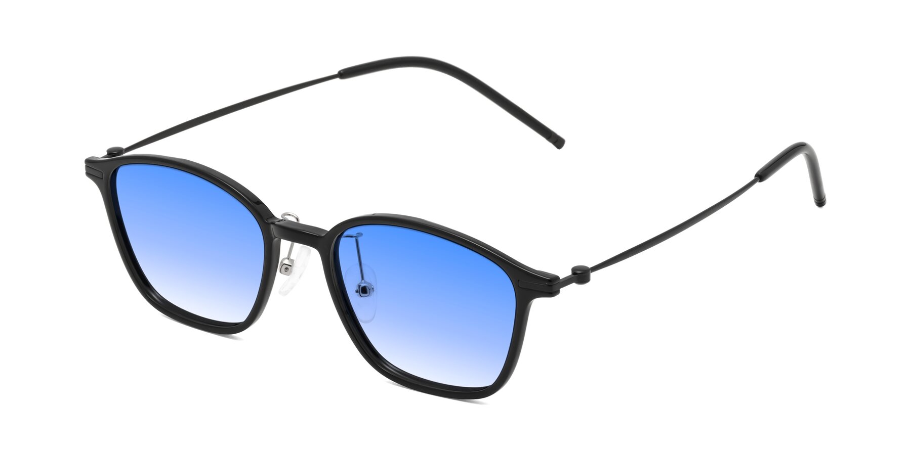 Angle of Cato in Black with Blue Gradient Lenses