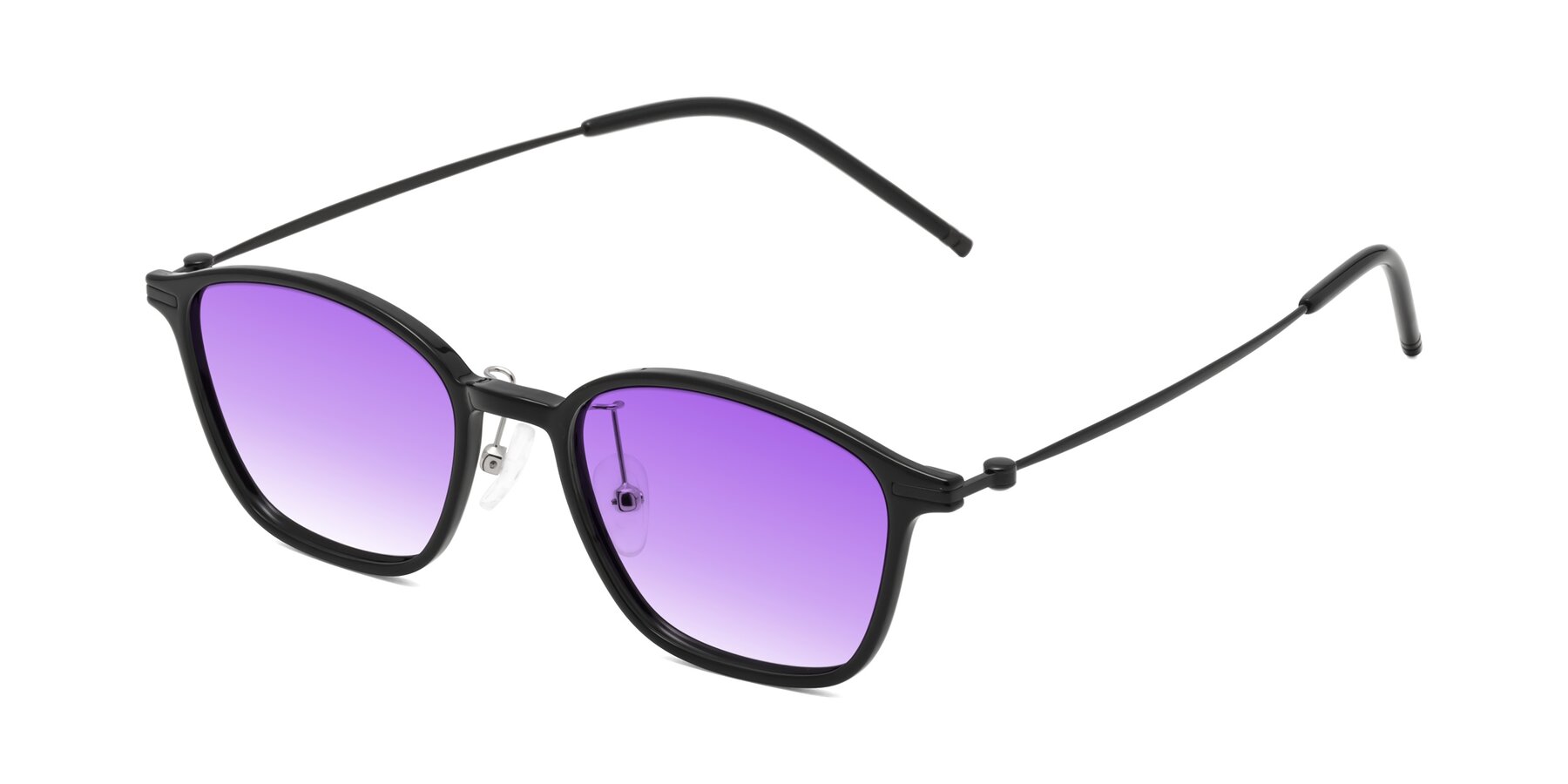 Angle of Cato in Black with Purple Gradient Lenses