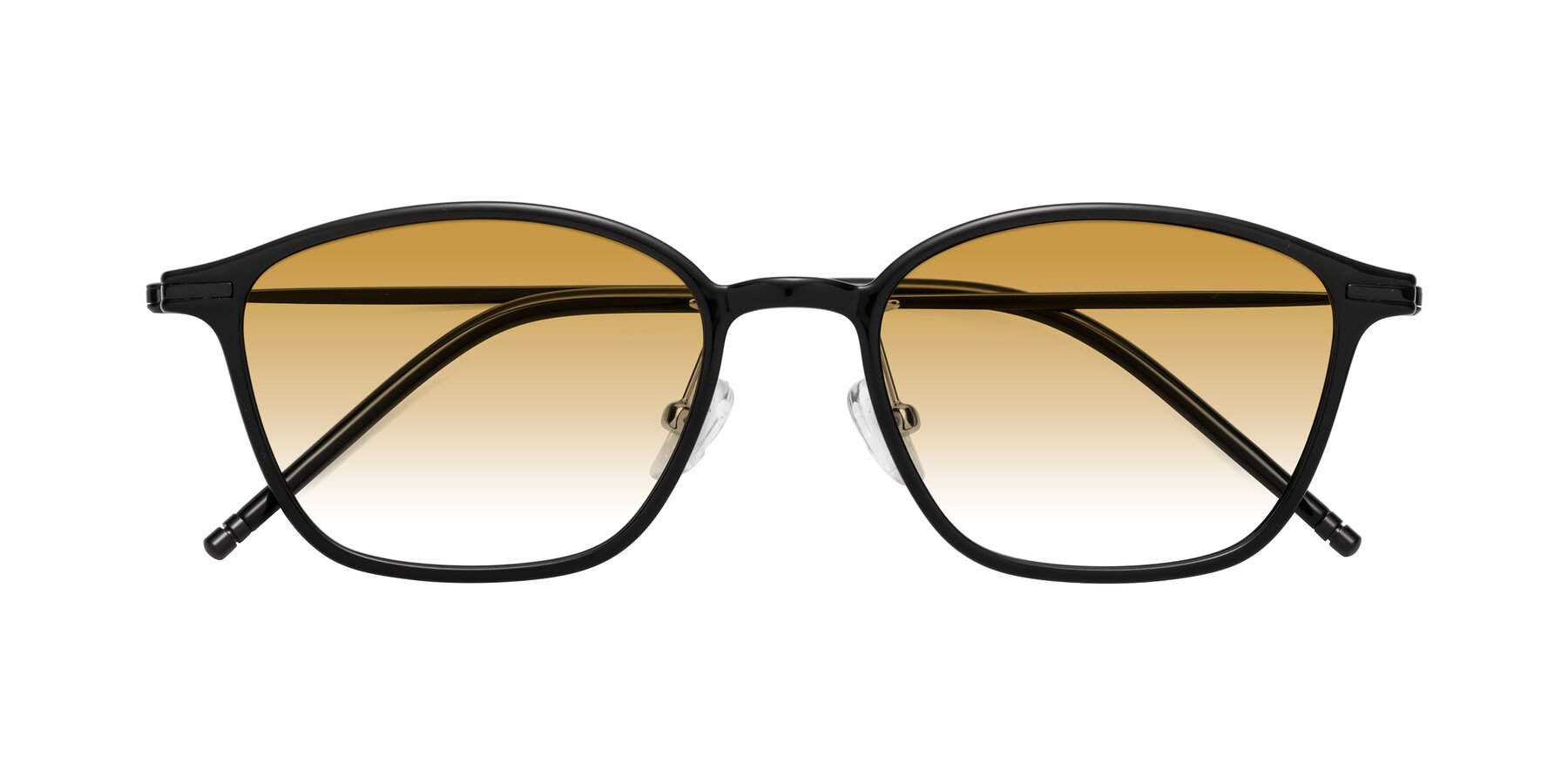 Folded Front of Cato in Black with Champagne Gradient Lenses