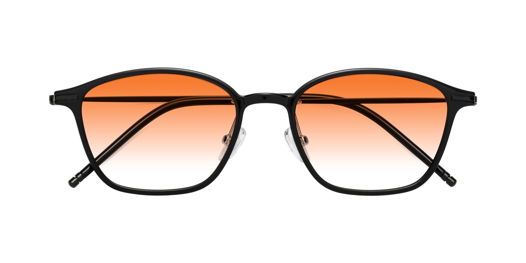 Folded Front of Cato in Black with Orange Gradient Lenses