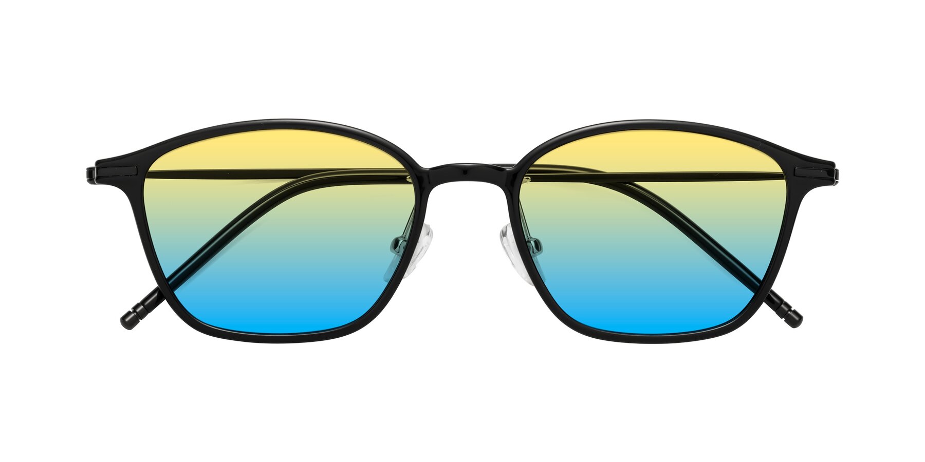 Folded Front of Cato in Black with Yellow / Blue Gradient Lenses