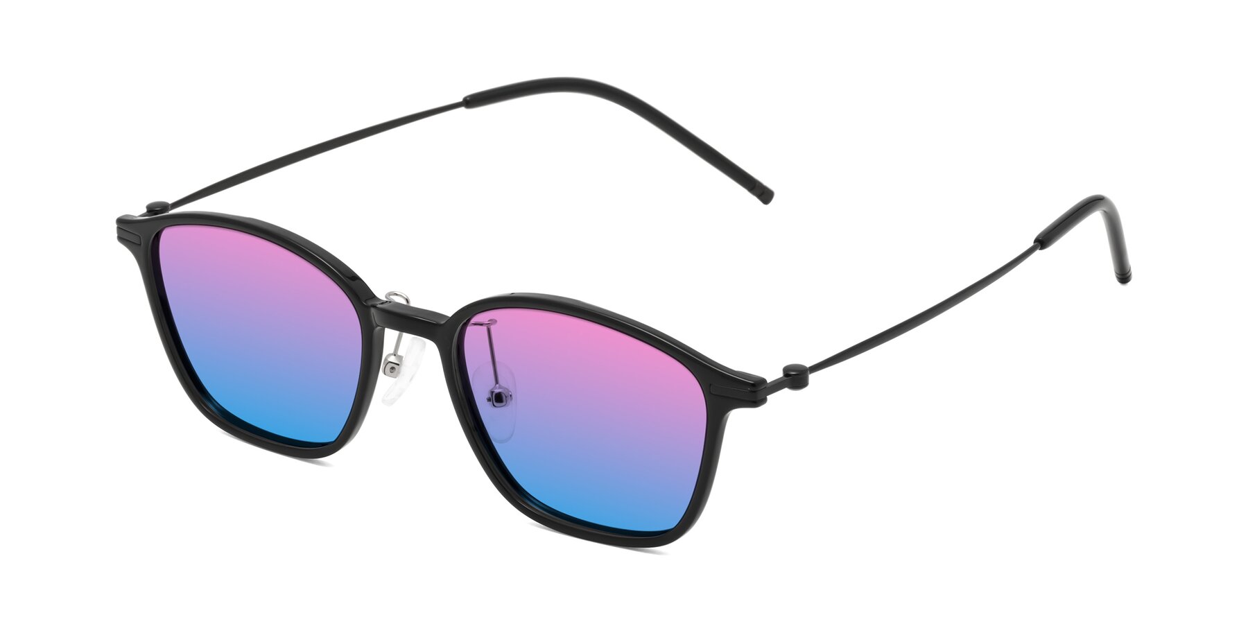 Angle of Cato in Black with Pink / Blue Gradient Lenses