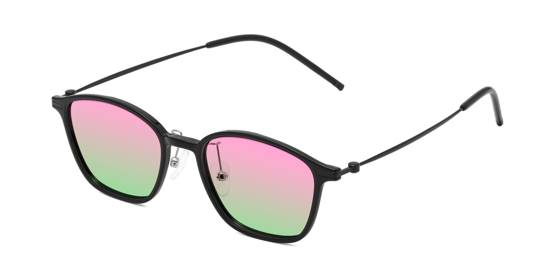 Angle of Cato in Black with Pink / Green Gradient Lenses