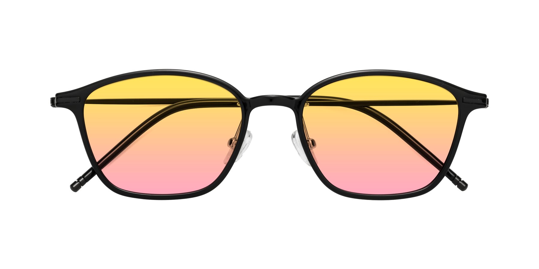 Folded Front of Cato in Black with Yellow / Pink Gradient Lenses