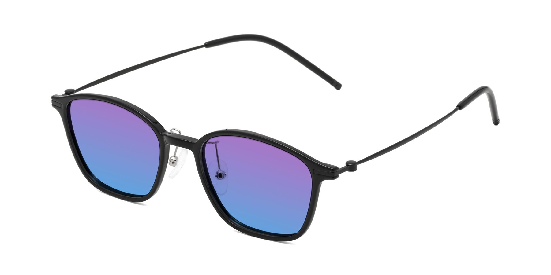 Angle of Cato in Black with Purple / Blue Gradient Lenses